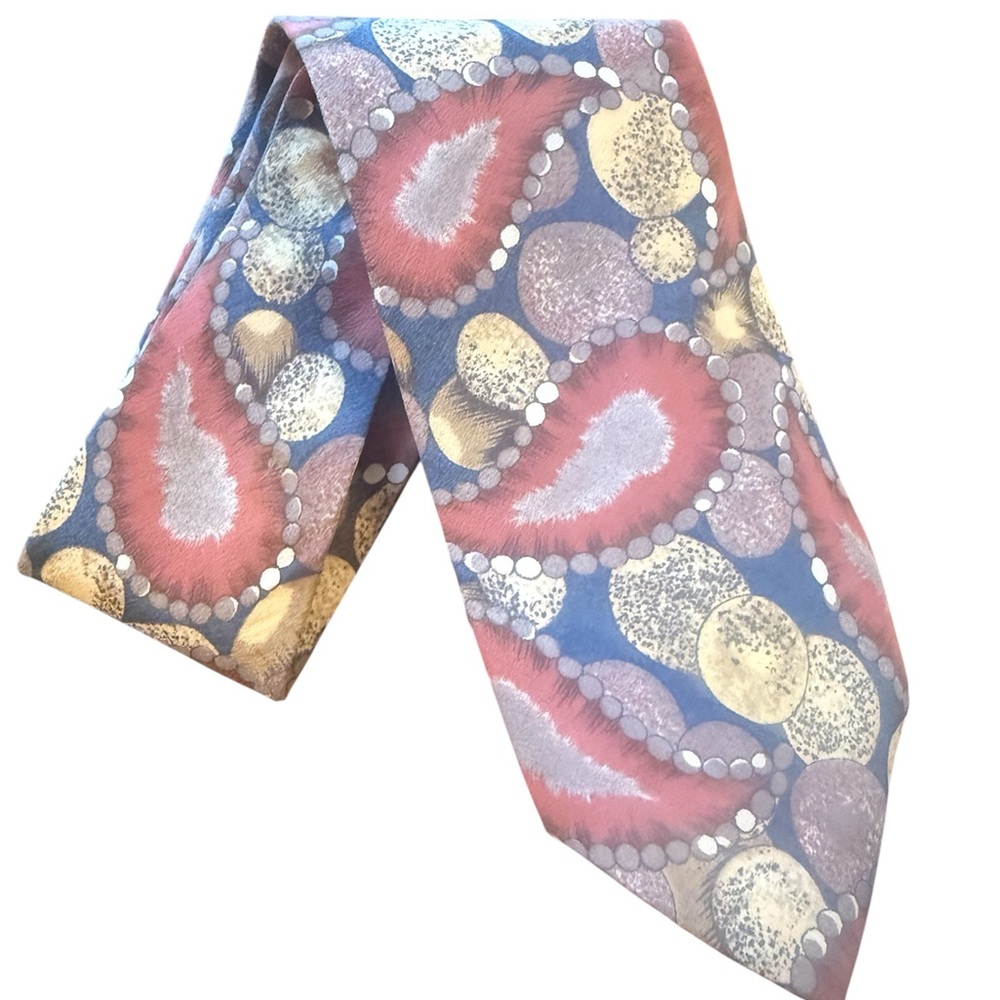 Christian Dior Monsuier All Silk Multicolor Paisley Tie vintage‎ woven in Italy